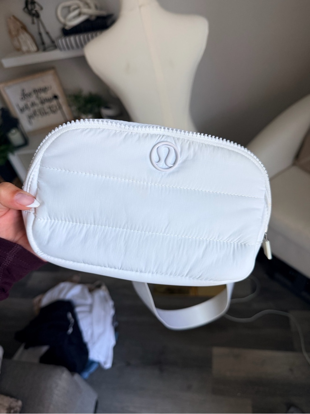 lululemon athletica White Quilted Wristlet Pouch